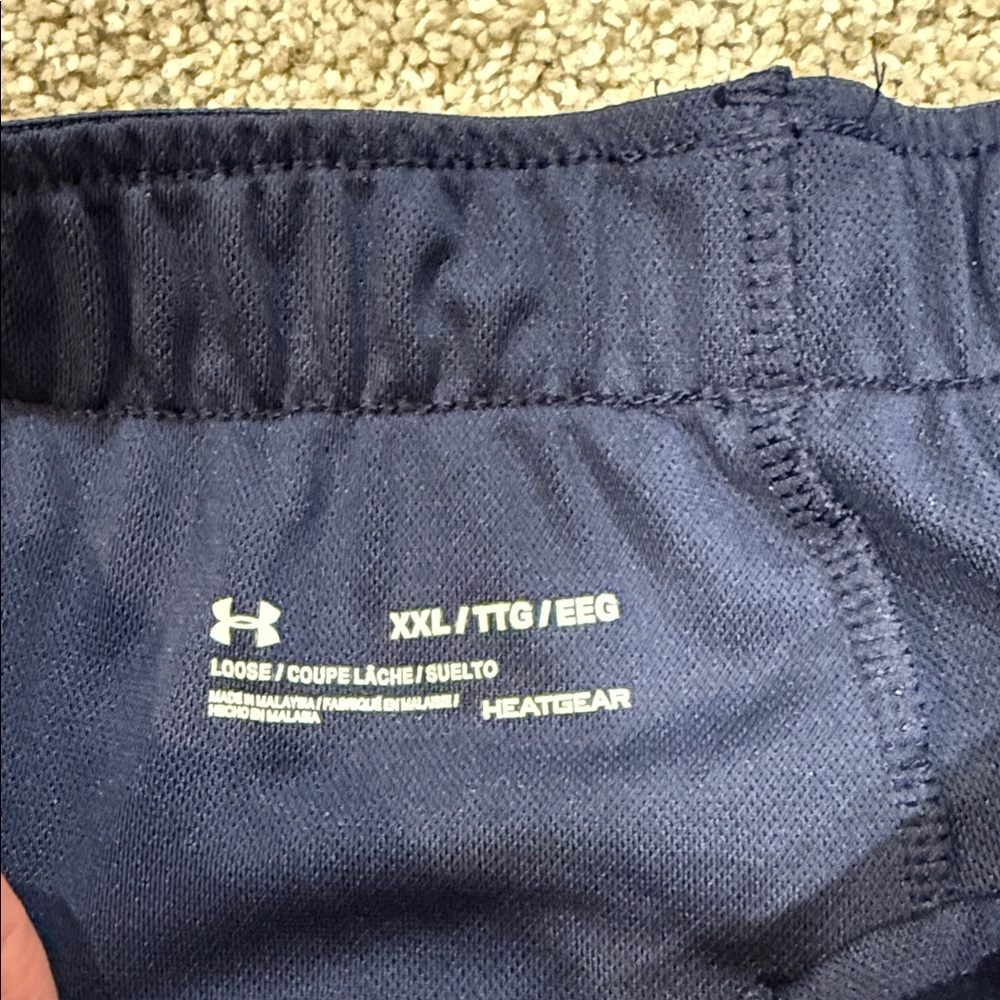Under Armour Women's Athletic Shorts in Navy and White - Picture 2 of 2